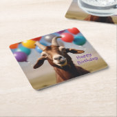 Happy Birthday Goat Rechteckiger Pappuntersetzer (angewinkelt)