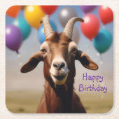 Happy Birthday Goat Rechteckiger Pappuntersetzer (Vorderseite)