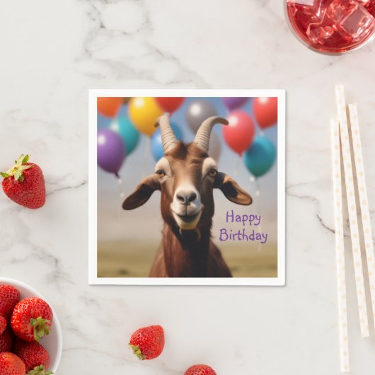 Happy Birthday Goat Serviette (Beispiel)