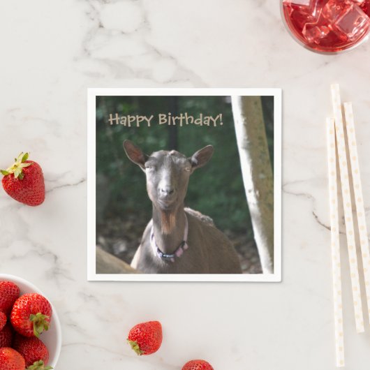 Happy Birthday Goat Serviette (Beispiel)
