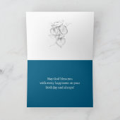 Happy Birthday God Bless You Hummingbird Flowers Karte (Innenseite)