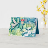 Happy Birthday God Bless You Hummingbird Flowers Karte (Gelbe Blume)