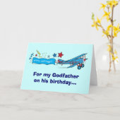 Happy Birthday Godffer Airplane Karte (Gelbe Blume)