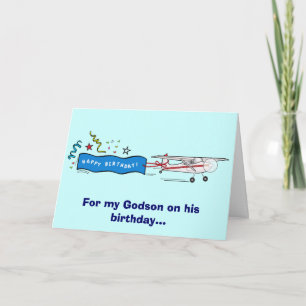 Happy Birthday Godson Airplane Karte