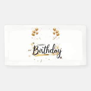 Happy Birthday Gold 2x1 Vinyl Banner -> Alles Gute