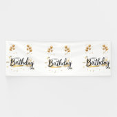 Happy Birthday Gold 4x12 Vinyl Banner (Horizontal)