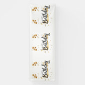 Happy Birthday Gold 4x12 Vinyl Banner (Vertikal)