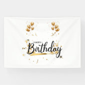 Happy Birthday Gold 4x6 Vinyl Banner (Horizontal)