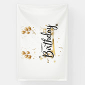 Happy Birthday Gold 4x6 Vinyl Banner (Vertikal)