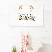 Happy Birthday Gold 4x6 Vinyl Banner (InSitu)