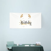 Happy Birthday Gold 4x8 Vinyl Banner (Messeveranstaltung)