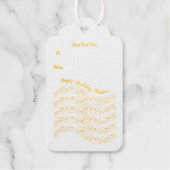 Happy Birthday Gold Bars von Musiknoten Geschenkanhänger (Vorderseite)