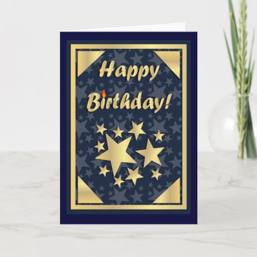 Happy Birthday Gold Card Karte (Vorderseite)