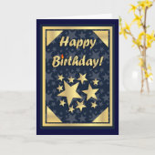 Happy Birthday Gold Card Karte (Gelbe Blume)