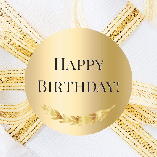 Happy Birthday Gold decor Runder Aufkleber