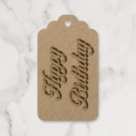 Happy Birthday Gold Elegante Typografie Geschenkanhänger