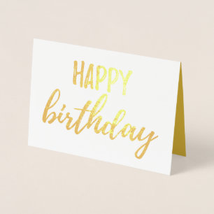 Happy Birthday Gold Foil Brush (Pinselstrich) Folienkarte