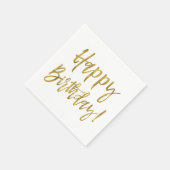 Happy Birthday Gold Foil Napkins Serviette (Ecke)