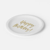 Happy Birthday Gold Foil Pappteller (Schrägansicht)