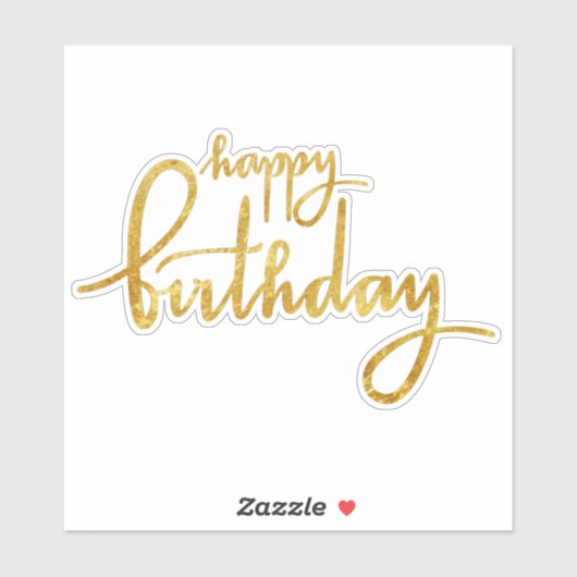 Happy Birthday Gold Foil Sticker (Blatt)