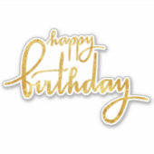 Happy Birthday Gold Foil Sticker (Vorderseite)