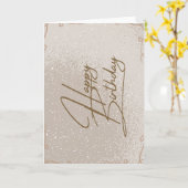 Happy Birthday Gold Karte (Gelbe Blume)