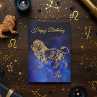 Happy Birthday Gold Leo Zodiac Horoskop Nebula
