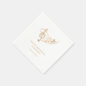 Happy Birthday Gold Musiknotens Elegant Serviette (Ecke)