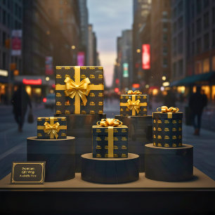 Happy Birthday (Gold n'Black) Geschenkpapier