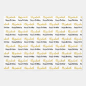 Happy Birthday Gold Script Name Weiß und Schwarz Geschenkpapier Set (Vorderseite 3)