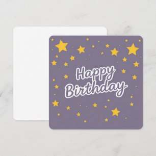 Happy Birthday Gold Stars on Blue Karte
