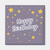 Happy Birthday Gold Stars on Blue Magnet (Vorne)