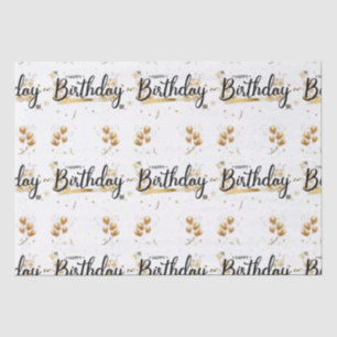 Happy Birthday Gold Tissue Paper Seidenpapier