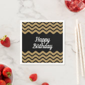 Happy Birthday Gold und Black Streifen Serviette (Beispiel)
