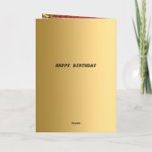 Happy Birthday Gold und Red Karte (Rückseite)