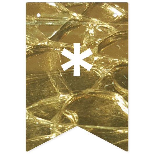 Happy Birthday Gold White Shiny Glitzer Party Wimpelkette (Erste Fahne)