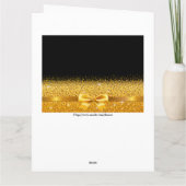 Happy Birthday Goldbogen mit Funkeln auf schwarz Karte (Rückseite)