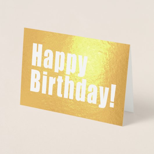Happy Birthday Golden Deco mit Custom Text Folienkarte (Vorderseite)