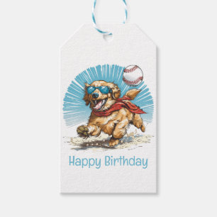 Happy Birthday Golden Retriever Baseball spielen Geschenkanhänger