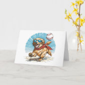 Happy Birthday Golden Retriever Baseball spielen Karte (Gelbe Blume)