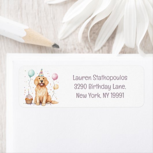 Happy Birthday Golden Retriever Dog (Insitu)