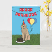 Happy Birthday Golden Retriever Dog Card Karte (Gelbe Blume)