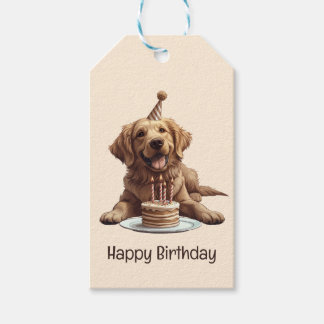 Happy Birthday Golden Retriever Dog Geschenkanhänger