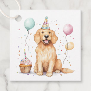 Happy Birthday Golden Retriever Dog Geschenkanhänger