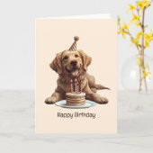 Happy Birthday Golden Retriever Dog Karte (Gelbe Blume)