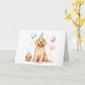Happy Birthday Golden Retriever Dog Karte (Gelbe Blume)