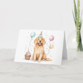 Happy Birthday Golden Retriever Dog Karte (Vorderseite)