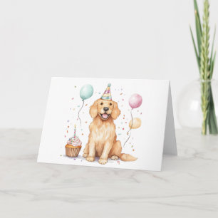 Happy Birthday Golden Retriever Dog Karte