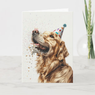 Happy Birthday Golden Retriever Dog Karte