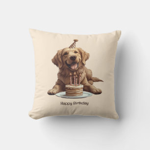 Happy Birthday Golden Retriever Dog Kissen